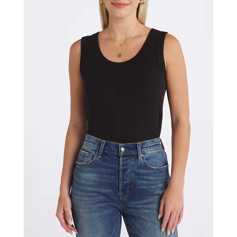 Nic+Zoe Perfect Rib Knit Scoop Tank Black Onyx Size M NEW Stitch Fix